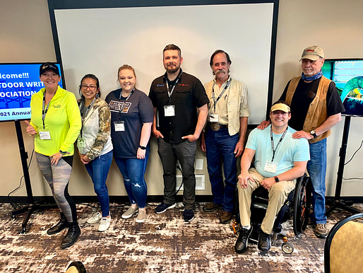 Pictured left to right: Jenn Nolan (Officer), Christina Dhanji (Treasurer), Brooklee Grant (President-Elect), Michael Bennett (President), Herman Brune (Board Chair), Jeff Lichon (Secretary), Sam Caldwell (Officer)